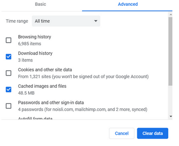 klik Hapus data untuk menghapus data.