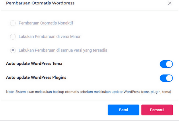 Pembaruan Otomatis WordPress