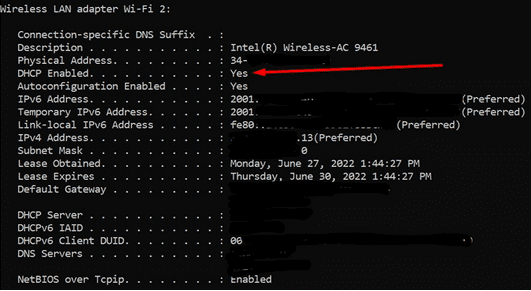 DHCP Diaktifkan