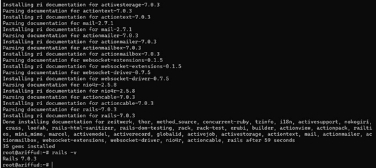 Install Framework Ruby on Rails