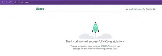 Untuk melihat bagaimana tampilan website Django, tuliskan URL server tadi ke browser