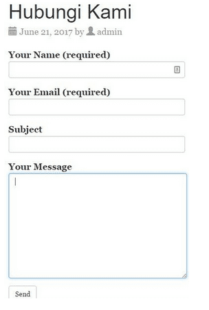 contoh form yang terpasang di area widget