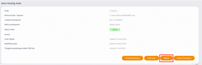 Member Area adalah dasbor untuk mengelola hosting