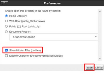klik checkbox Show Hidden Files