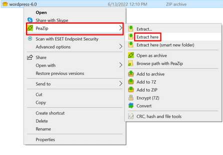 Installer WordPress berupa file .zip. Jadi, pastikan Anda punya program seperti WinZip atau WinRAR untuk mengekstraknya
