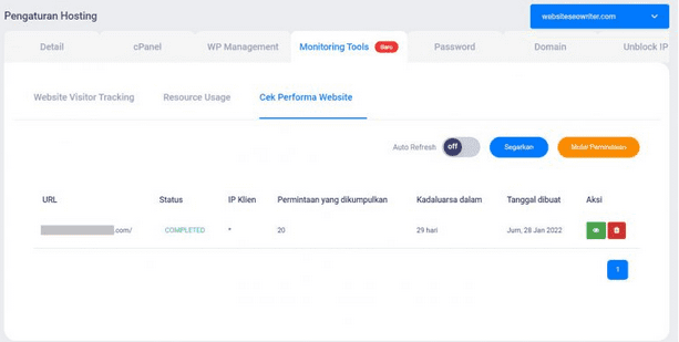 fitur Alat Pemantau Kinerja.