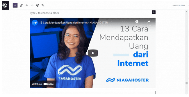 Gunakan Embed Video