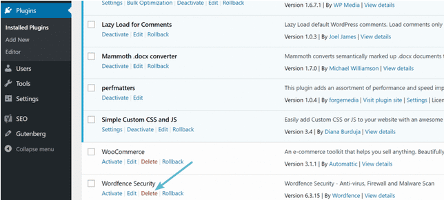 Hapus Plugin yang Tidak Digunakan