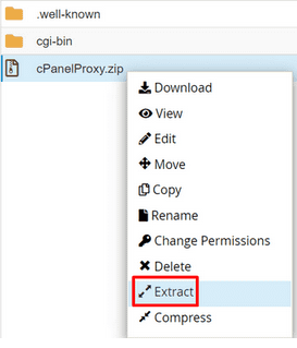 Ekstrak cPanel Proxy