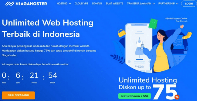Niagahoster yang memiliki produk Unlimited Web Hosting Terbaik di Indonesia