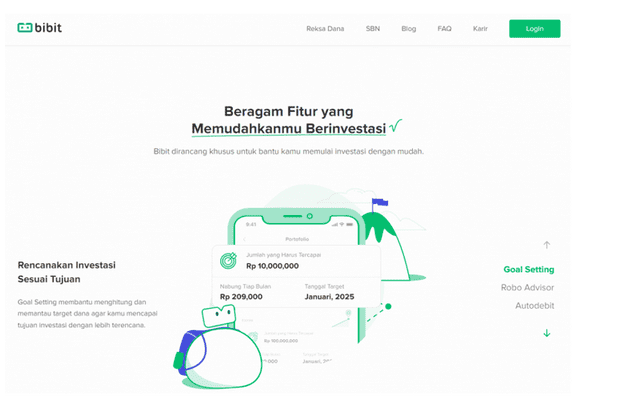 Contoh copywriting dari Bibit