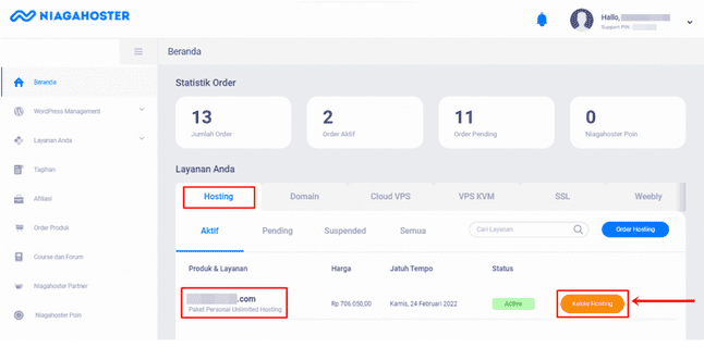 Kelola Hosting