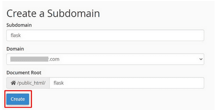 Isi Nama Domain Anda Dan Klik Create 