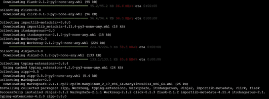 menginstal Flask Python akan memakan waktu kurang dari satu menit