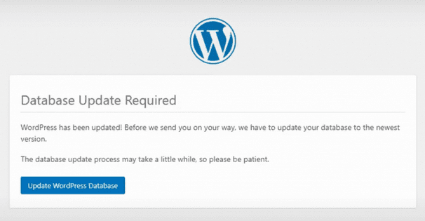 klik tombol Perbarui Basis Data WordPress