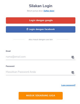 Silahkan Login Dan Klik Masuk Sekarang 