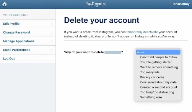 How to Delete Instagram Account