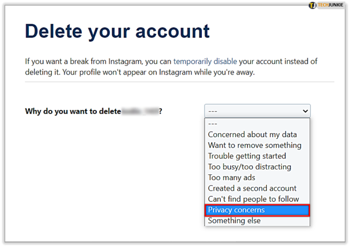 Deleting Instagram Account