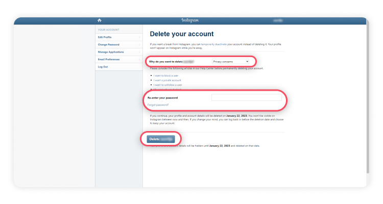 How Delete Instagram Account